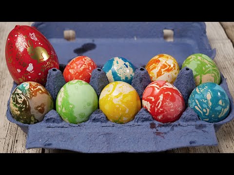 Mramorna jaja - kako ofarbati jaja za Uskrs bojama za kolače